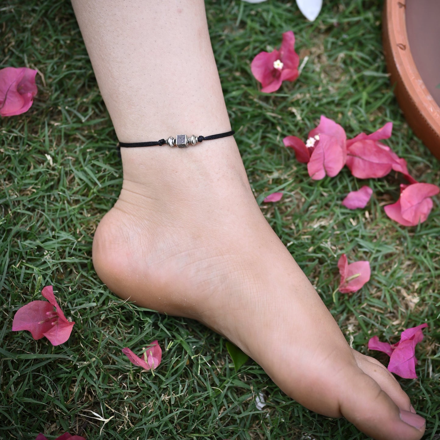 Quad Beaded Nazarbattu Anklet