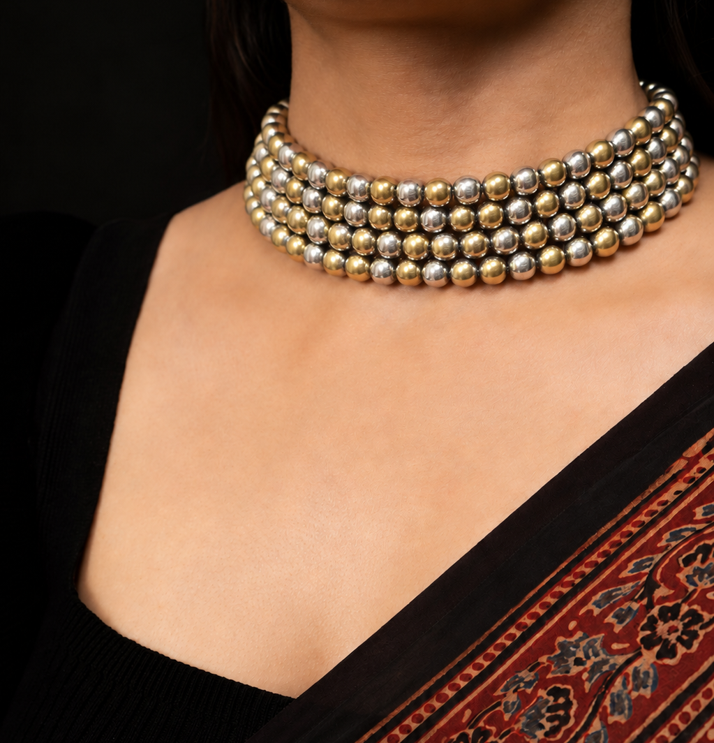 Bajra Dual tone Choker Necklace