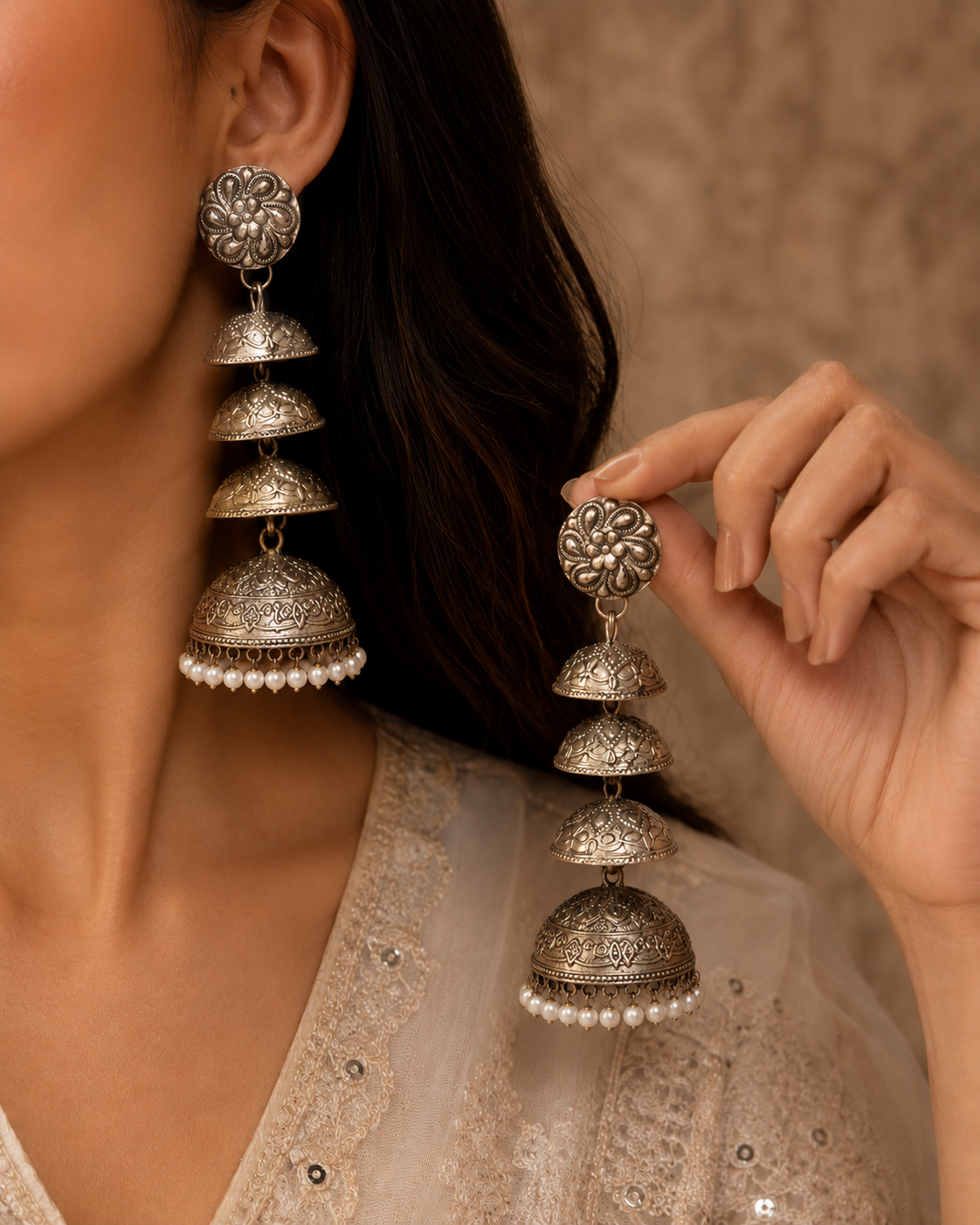 Golden Layered Jhumka