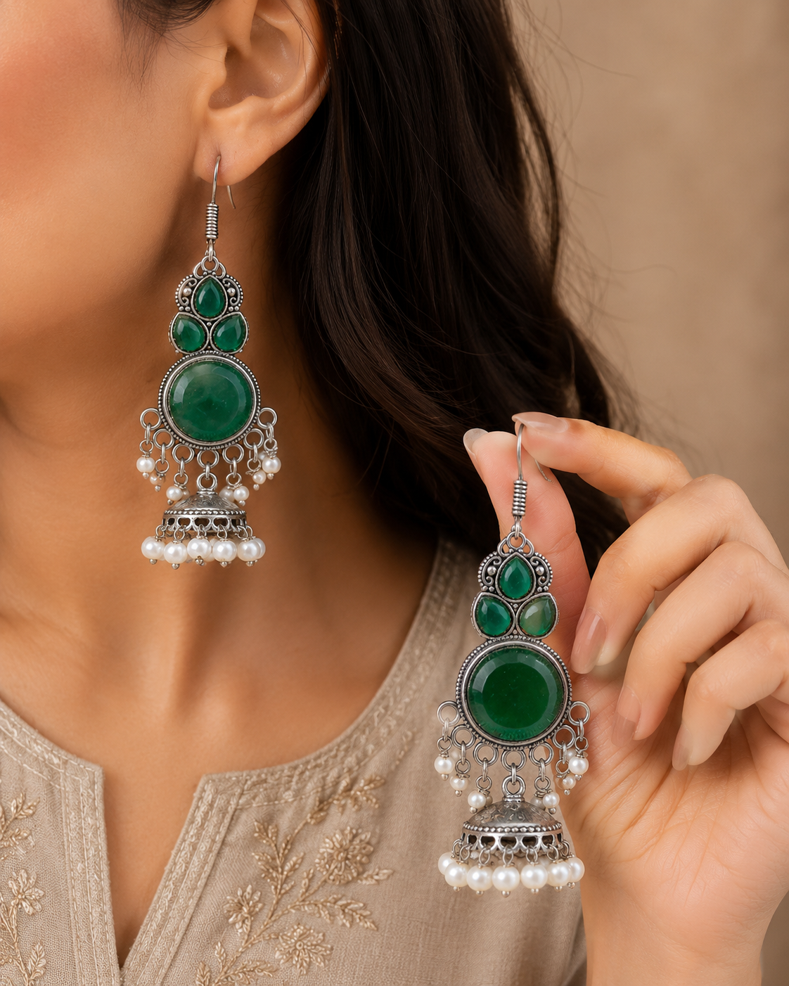 Harint Jhumka Earrings
