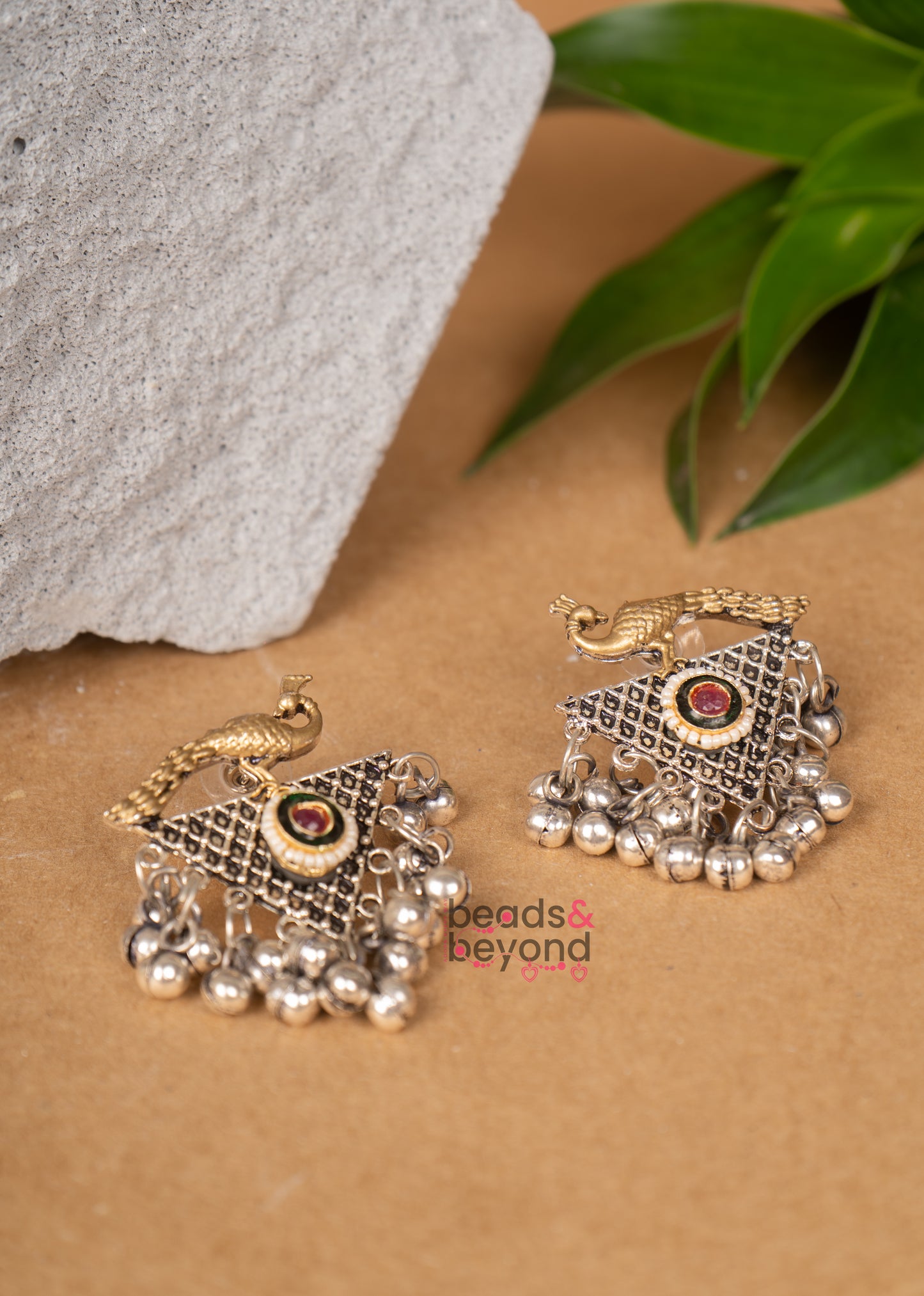Peafowl Kundan Necklace with Earrings