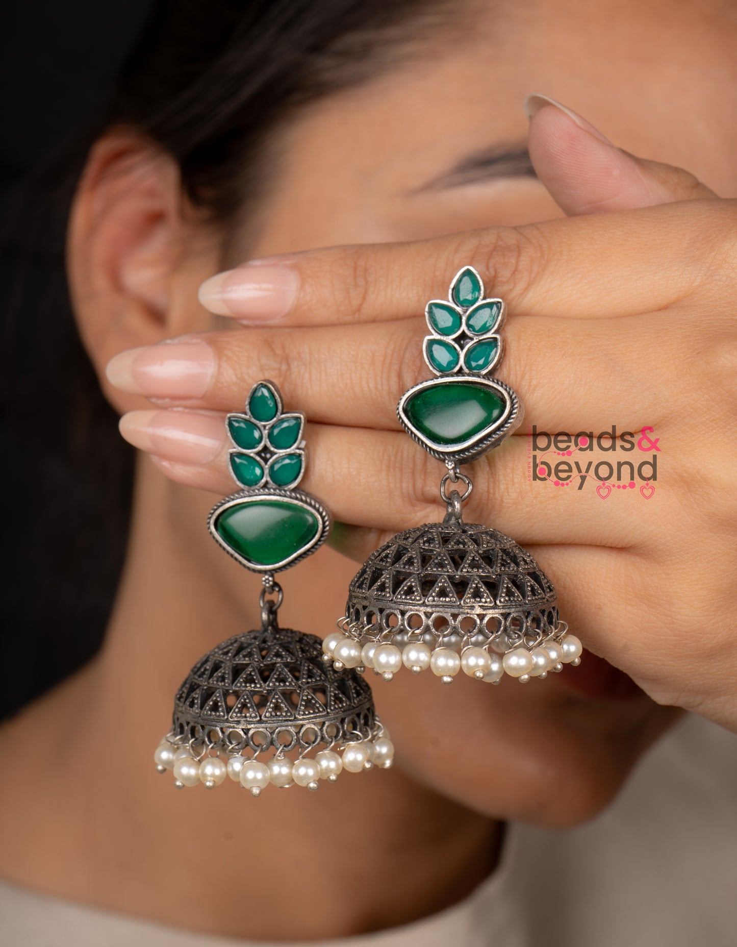 Leaf Jhumka Earrings