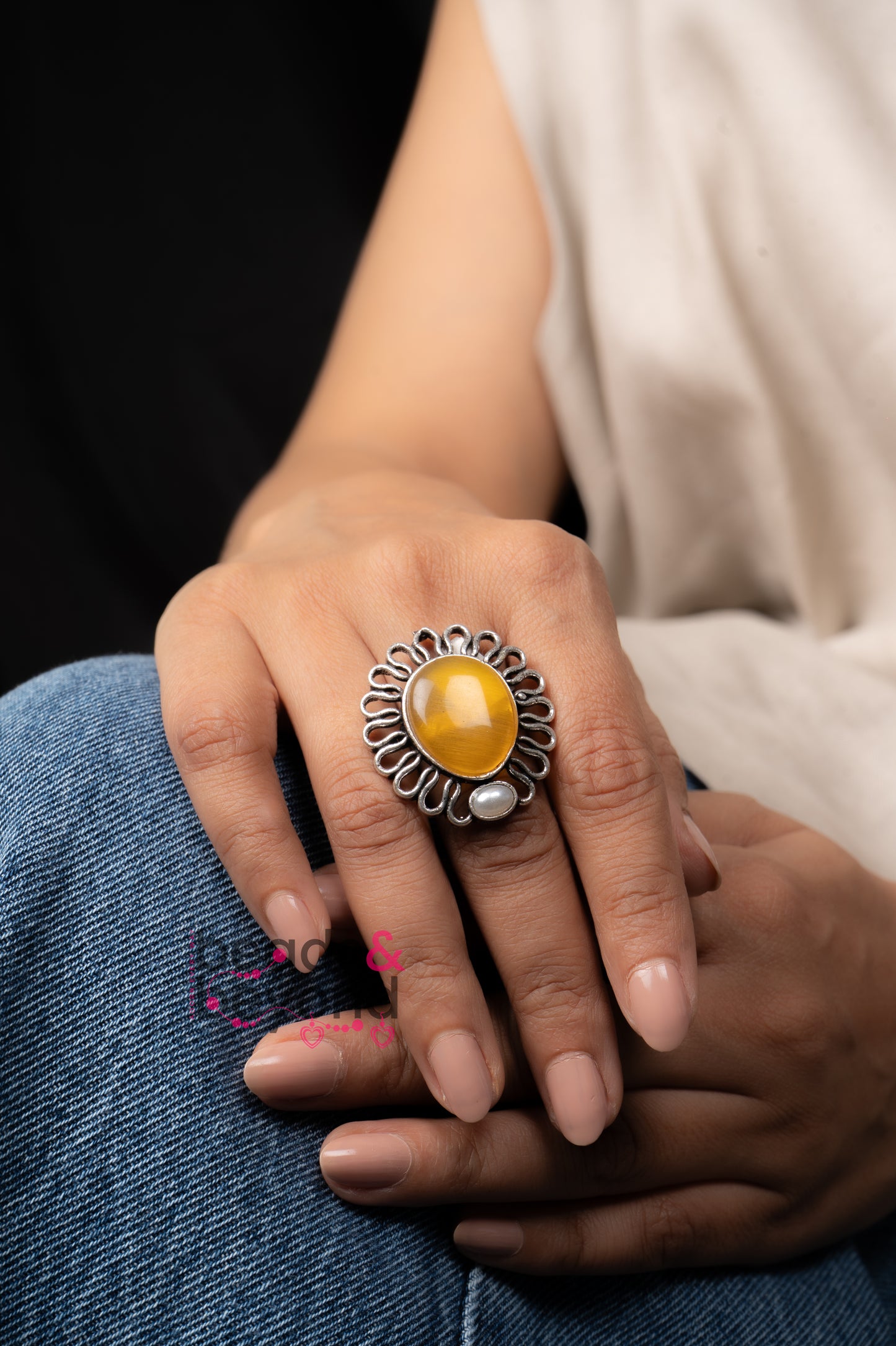 Oval Stone Ring - 6 colors