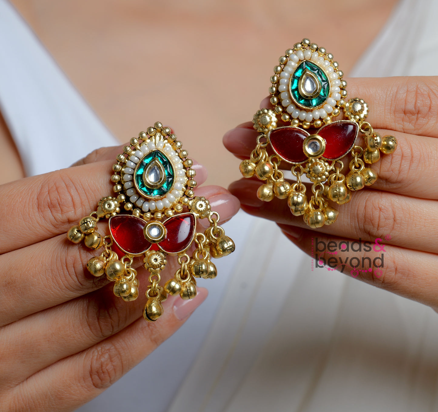Kundan Aari Necklace with earrings