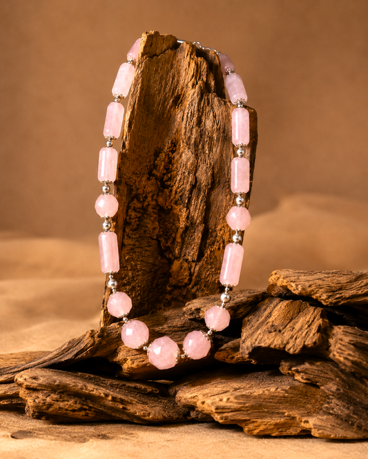 Rosy Flushed Stone Necklace