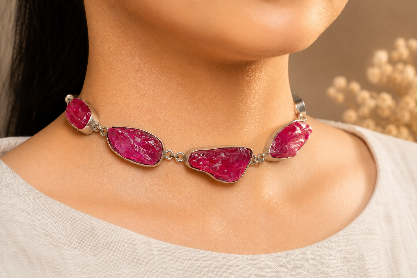 Agate Blush Choker Necklace