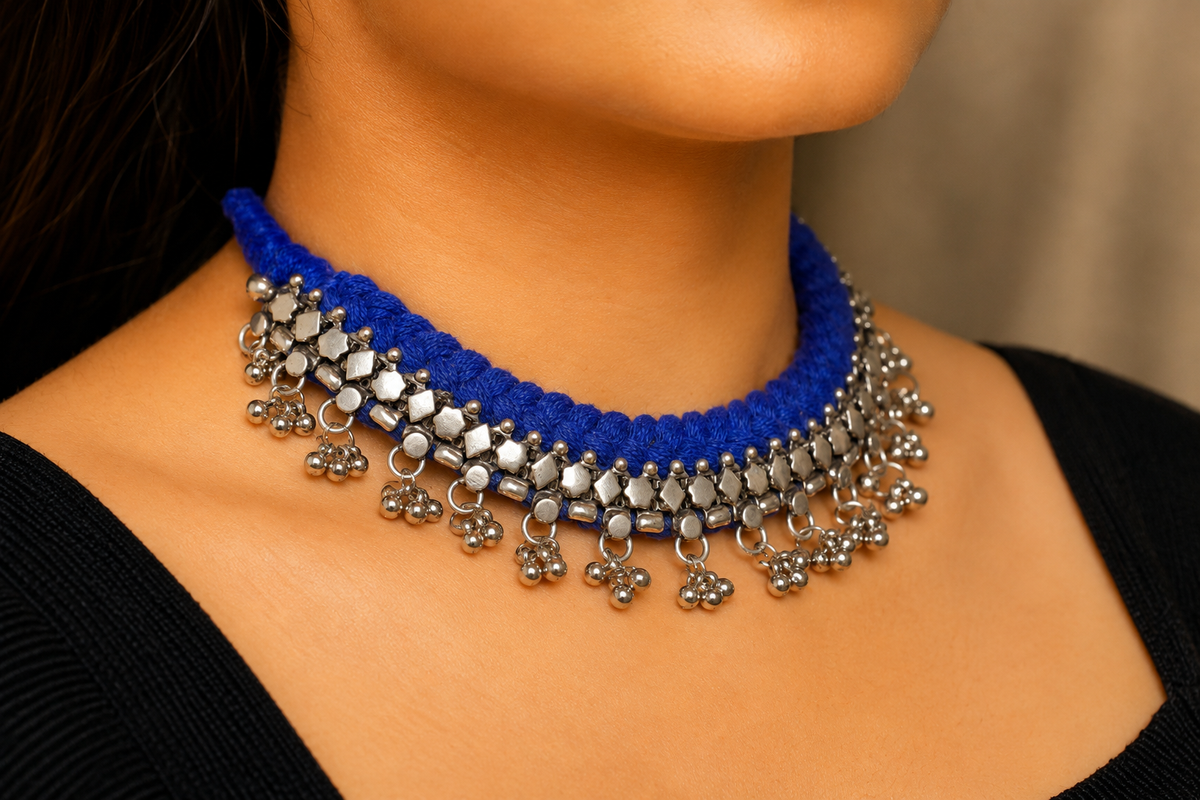 Blue Gypsy Choker Necklace
