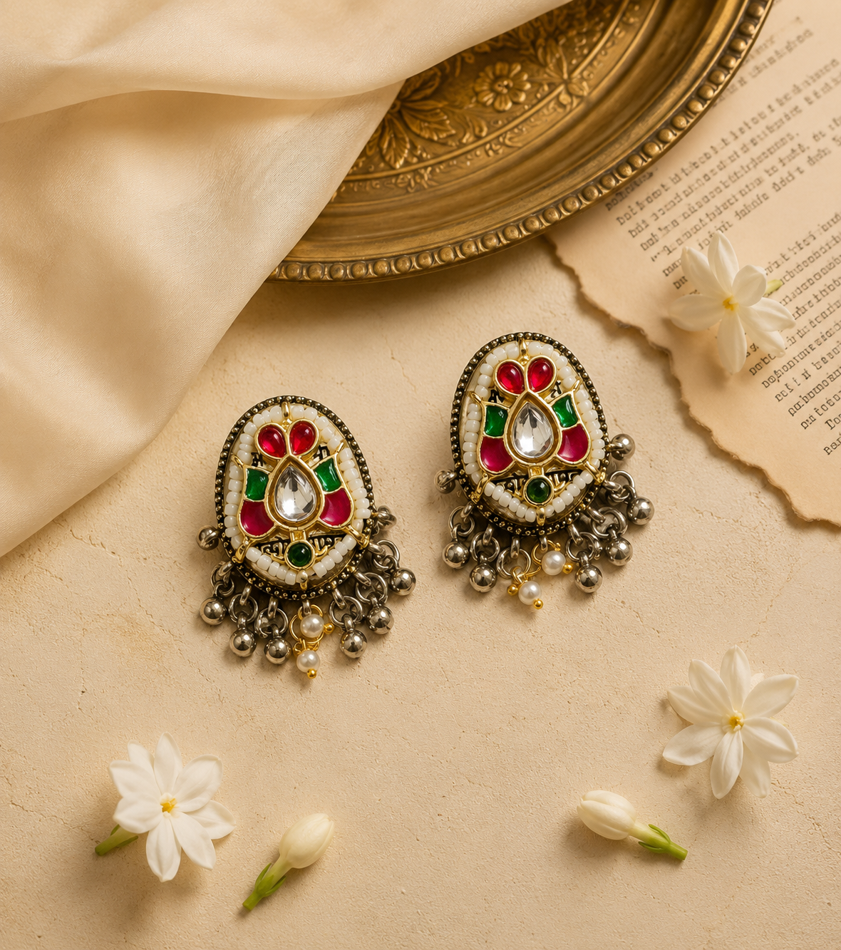 Pachi Kundan Earstuds