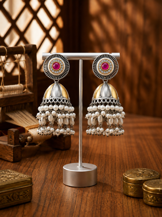 Gulabi jhumka Earrings