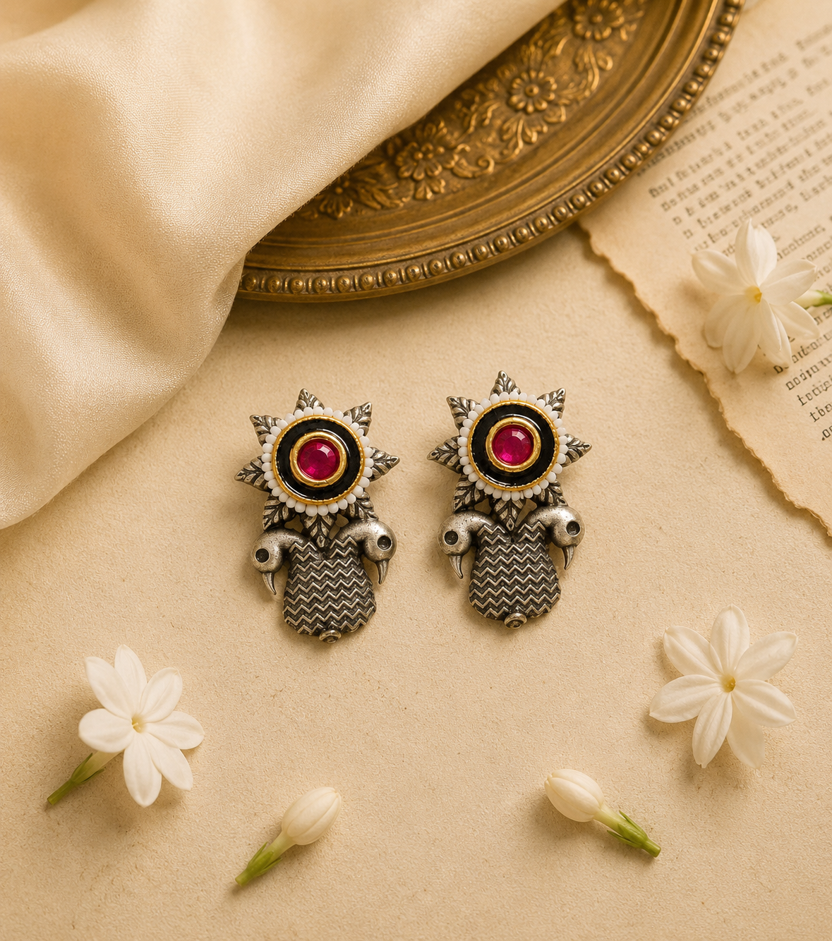 Mor kundan Earrings