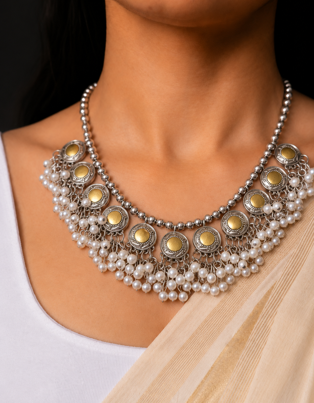 Dual Bliss Pearl Necklace