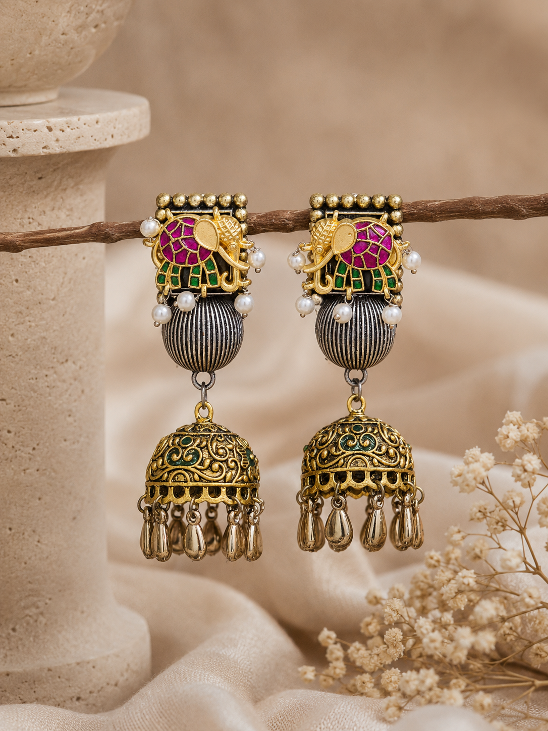 Gaj Kundan Jhumka Earrings