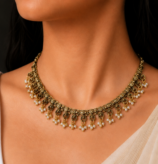 Golden Pearl Necklace