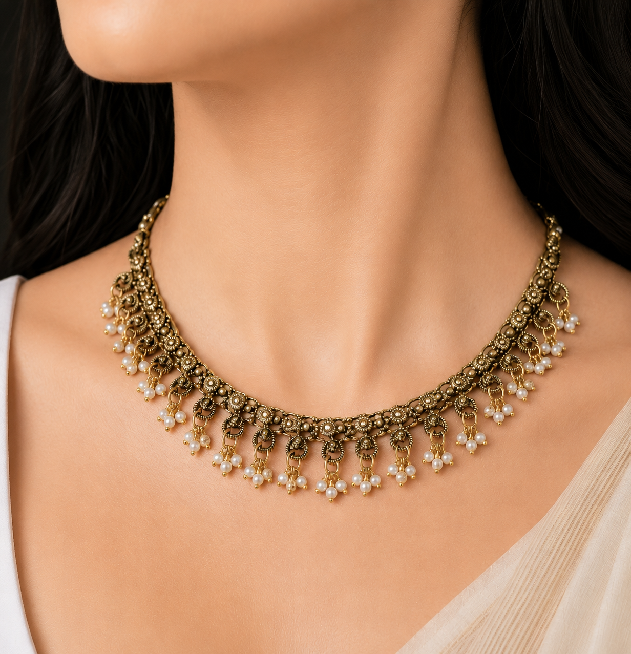 Golden Pearl Necklace