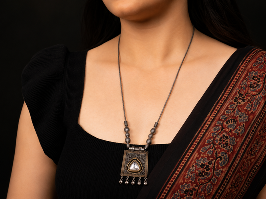 Dual Tone Pendant Necklace