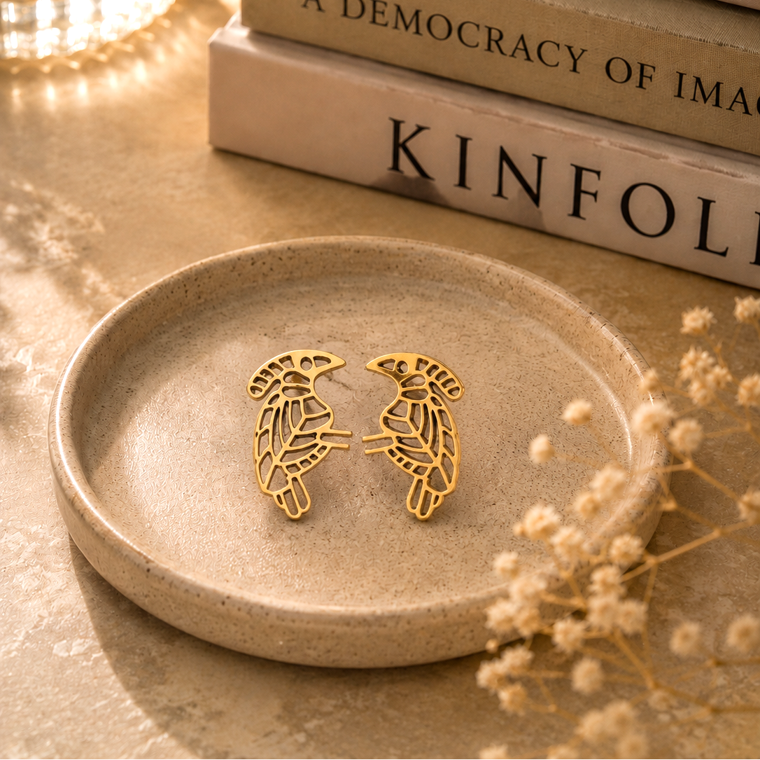 Golden Parrot Earring