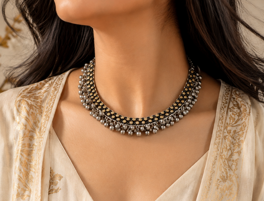 Vakrini Dual Tone Necklace