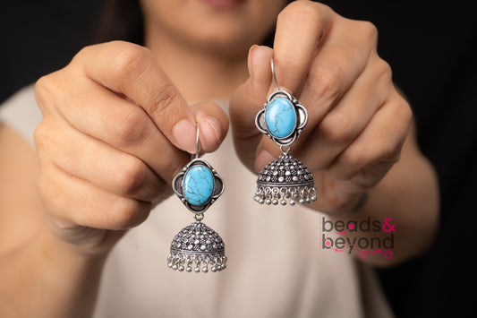 Turquoise Jhumka Earrings