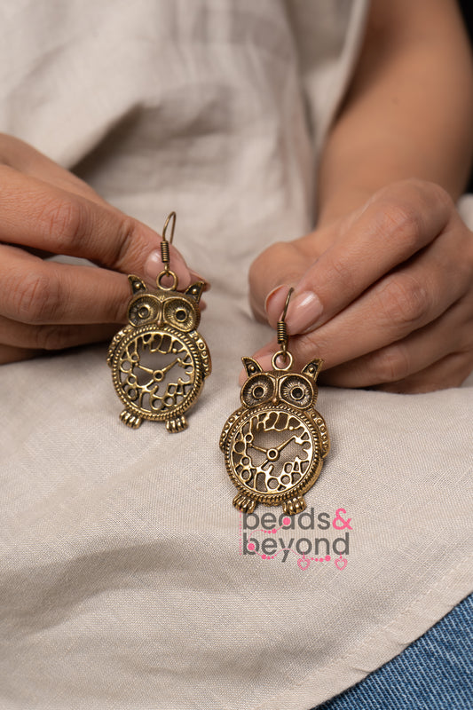 Owl Clock Earring