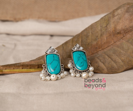 Turquoise Pearl Studs
