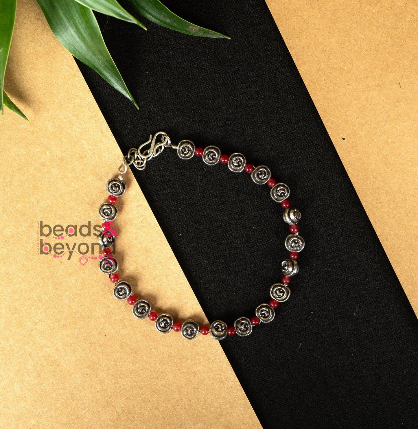 Red floral Anklet