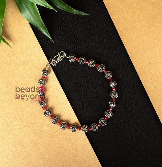 Red floral Anklet
