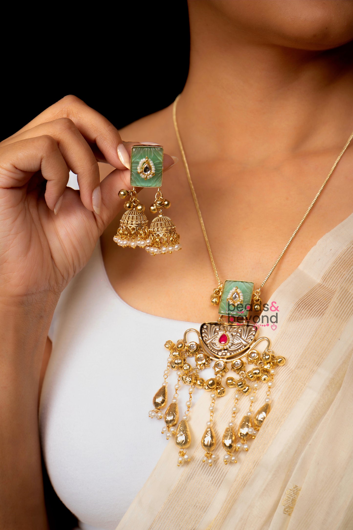 Sage Fusion Necklace with Earring