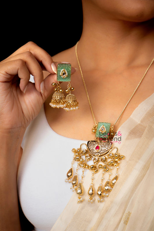 Sage Fusion Necklace with Earring