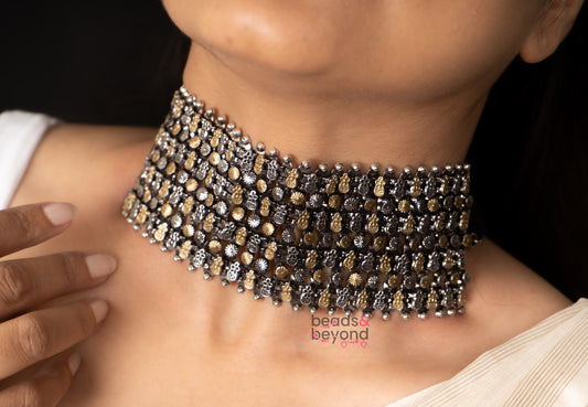 Rasa Dual Tone Choker Necklace
