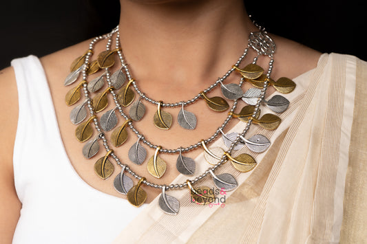 Dual Tone Patti Layered Necklace