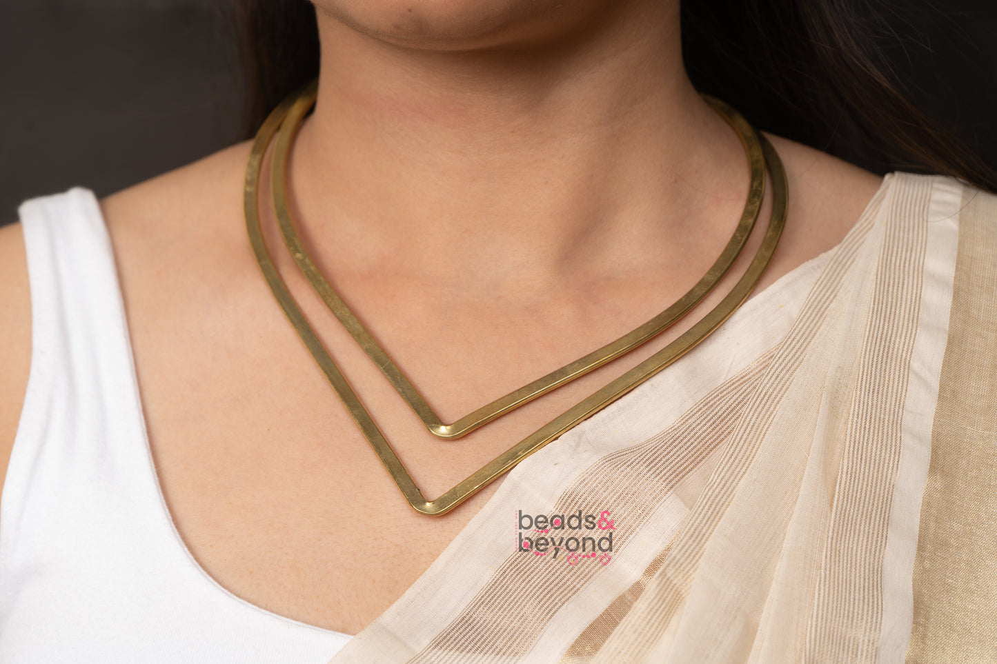 V Layered Hasli Necklace
