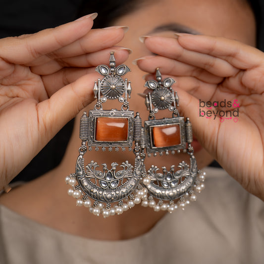 Rosette Pearl Drops Earrings